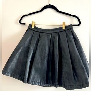 KOSMIKA Italian 'leather look' High Waist black skirt 16" lenght